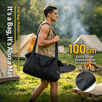 Sac fourre-tout convertible 2-en-1 personnalisable, léger, imperméable, rond de 100 cm, avec tapis de pique-nique intégré pour le camping, la plage et les voyages