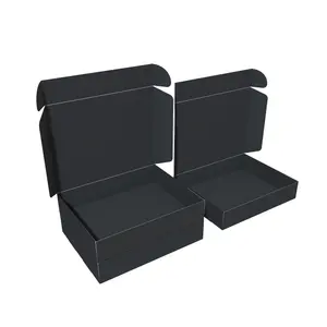 Grosir kotak hitam kertas bergelombang kotak pengiriman pesawat tiga lapisan kotak kemasan pakaian warna-warni