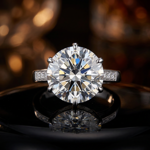 KARATS Bague Circulaire pour Femme en Argent S925 Plaqué Or, Sertie de Moissanite Taille Brillant 10 Carats, Sertissage à Griffes, Design Libre - Product Image 3