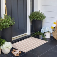 Modern Style Timeless Stripe Textured Design Home Decorative Yarn-dyed Area Rug Doormat Carpets for Living Room Bedroom