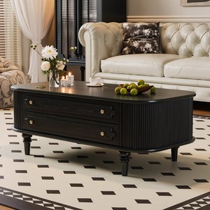Petite table basse en bois massif de style rétro français pour <span class=keywords><strong>salon</strong></span>, combinaison de tables basses, luxe léger, sensation haut de gamme, style antique - Product Image 6