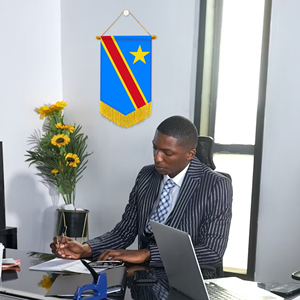 Drapeaux miniatures en gros pour voitures, République démocratique du Congo, décorations murales, petits ornements suspendus, impression numérique - Product Image 3