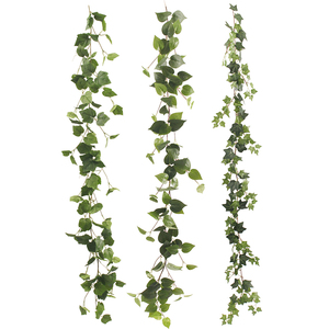 Venta al por mayor largo artificial verde vid maní hoja vid <span class=keywords><strong>plantas</strong></span> de imitación al aire libre interior pared colgante techo Decoración - Product Image 1