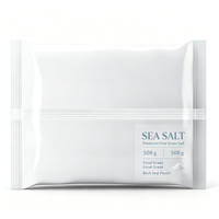 Sachet personnalisé imprimé à scellage arrière pour salade, sel marin, emballage plastique souple BOPA/PE de qualité alimentaire, scellage thermique robuste pour poudre