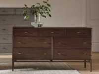 Meubles de chambre à coucher en bois de style américain de haute qualité, commode à sept tiroirs, personnalisée, moderne, pour usage hôtelier, lavable