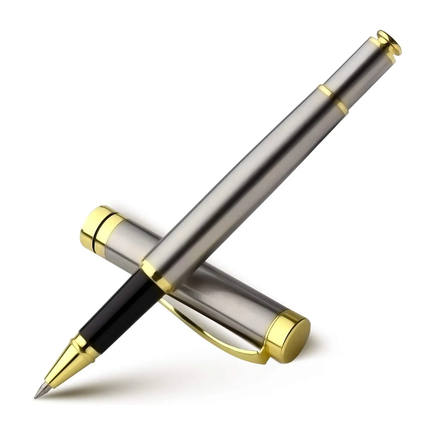 Luxury Business Custom Logo Gift Ballpoint Pen With Golden Trims