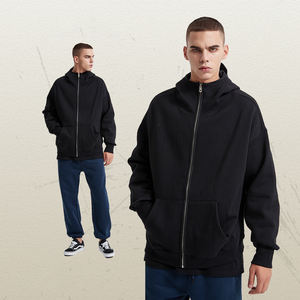 OEM Wholesale High Quality Streetwear Zipper <b>Hoodie</b> Plus Size <b>City</b> Style Unisex Cotton Oversized Custom Logo <b>Men</b> 3D Embroidery - Product Image 3