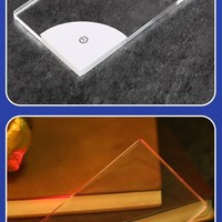 Support de carte de visite lumineux en acrylique LED rechargeable, panneau publicitaire personnalisé avec logo, éclairage pour décoration de comptoir de boutique de cadeaux