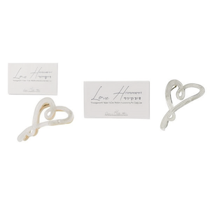 Fermagli per capelli a forma di cuore 11 cm in acrilico trasparente, accessori per capelli da donna alla moda per uso quotidiano - Product Image 3