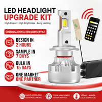 Ampoules de phares de voiture LED sur mesure B2B G18W H4 H7 H8 9005 9006 avec configuration intelligente via application pour la couleur et la luminosité