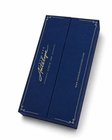 Coffret Cadeau Rigide Double Porte Personnalisé pour Ciseaux de Coiffure de Luxe avec Badge Logo en Aluminium, Dorure à Chaud et Insert en Velours