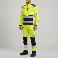 Combinaison de travail respirante, conforme aux normes ANSI Classe 1 et EN ISO Classe 2, avec réflecteurs LED, imperméable, pour charpentier, avec logo