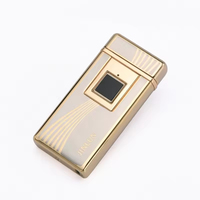 Briquet électronique rechargeable USB en métal à double arc avec reconnaissance d'empreintes digitales et détection tactile, idéal pour la publicité