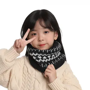 Super soft fleece neck warmer for kids winter thermal windproof fleece lined scarf for child