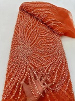 Tissu de dentelle à paillettes NI.AI, dentelle à paillettes et perles, dentelle à paillettes de luxe, tissu de dentelle brodé