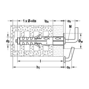 Tapón de nailon Fischer SB 12 L 2 con gancho medio (50 uds) - Product Image 3