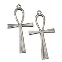 Pendentif Croix Ankh Égyptienne en Alliage de Zinc, Charme Bronze Antique, Argent, Or pour Décoration d'Autel Spirituel