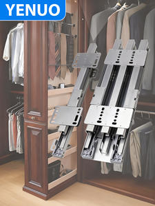 Rail <span class=keywords><strong>coulissant</strong></span> à amortissement en acier laminé à froid de qualité supérieure YENUO - Guides supérieurs et inférieurs robustes <span class=keywords><strong>pour</strong></span> armoire/vin/vitrine - Product Image 1