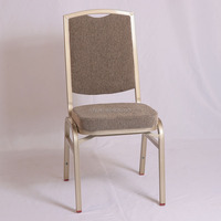 Chaise de banquet empilable en aluminium avec revêtement en tissu rayé pour hôtel, mariage, événement, salle à manger