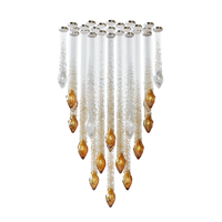 Lustre moderne et simple pour la décoration intérieure, idéal pour les escaliers d'hôtels et de villas, luminaire en verre fait main