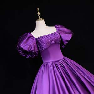 สีม่วงเจียมเนื้อเจียมตัวผู้หญิงพรหมชุดชุดราตรี - Product Image 4