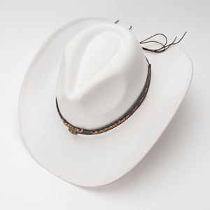 Sombrero de Vaquero Occidental de Fieltro con Hebilla de Toro Ligera, Unisex, Estilo Vacacional Costero, Estilo Casual para Esquiar, Ala Ancha, Protección Solar, Fedora - Product Image 5