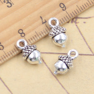 Écrou <span class=keywords><strong>noisette</strong></span> <span class=keywords><strong>noisette</strong></span> breloques couleur argent Antique pendentifs pour la fabrication de bijoux collier accessoires artisanat fait à la main 13x8x6MM - Product Image 2