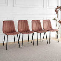 Chaises de salle à manger contemporaines et abordables pour la maison, le café et l'hôtel, avec revêtement et pieds en métal