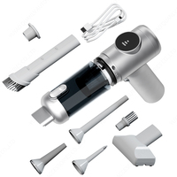 Aspirateur de voiture sans fil portable multifonctionnel 4 en 1 à 3 vitesses, mini, silencieux, avec moteur BLDC