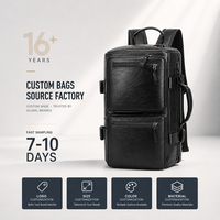 Sac à dos de voyage professionnel convertible 3 en 1 en cuir PU personnalisé avec plusieurs poches pour les navetteurs