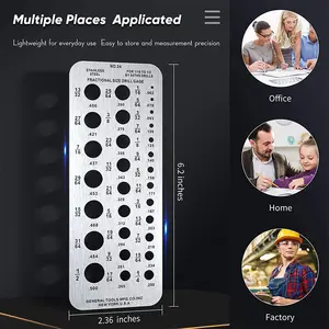 Edelstahl-Schrauben-Größenmessungsbohrer Bit Messungsmessungsbohrer Bit Messregel Durchmesser Größe Regel Index-Maßregel Lochregler
