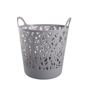 Laundry Basket Round Durable Plastic Clothing Organizer Blue Pink Gray Standing Type Bathroom Bedroom Balcony Use - Product Image 5