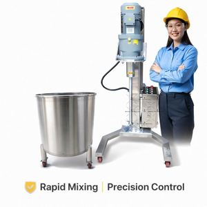 High-Speed Pneumatic Dispersion Lifting Homogenizer Mixer Cosmetic and <b>Mixing</b> tank for Cosmetics Liquid Soap High Shear Mixer - Product Image 3