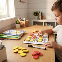 Juego de Cuadros Magnéticos de Diez Dígitos, Contadores de Doble Cara para Escribir y Borrar, Manipulativos Matemáticos de EVA, Kit STEM Montessori para Aula y Educación en Casa