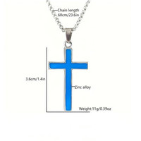 Nouveaux colliers pendentifs en forme de croix lumineux pour Halloween, design original simple, collier qui brille dans le noir