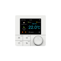Thermostat de bobine de ventilateur WiFi intelligent FCU 3A Tuya avec écran RS485 Modbus IPS pour les systèmes d'unité de bobine de ventilateur pièce de climatisation