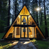 Maison préfabriquée bon marché en triangle mobile à ossature pour hôtel de luxe à toit triangulaire Maison triangulaire en acier léger