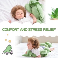 Peluche Dinosaure Mignonne Lestée, Super Douce, Rembourrée en Coton PP, pour Soulager l'Anxiété, Unisexe