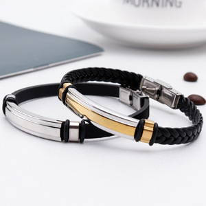 Custom Engraved Stainless Steel Braided <b>Rope</b> <b>Bracelet</b> Gold Plated Accents Unisex Couple Gift Jewelry Maria Name Personalized - Product Image 6