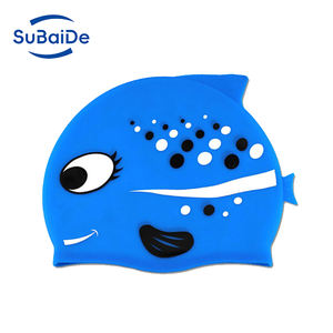 Poisson Design Silicone <span class=keywords><strong>Piscine</strong></span> Bonnet De Bain Bonnet De Bain Approvisionnement D'usine Enfants Bonnets De Bain - Product Image 2