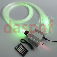 Moteur de lumière LED RGBW scintillante 12V 10W + Contrôle par application mobile + Fibre optique 0,75 mm 400 pièces 3 m de long IP33 pour éclairage d'étoiles de voiture