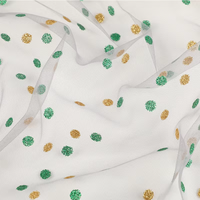 Jupe tutu en maille imprimée 100 % nylon, brodée de points bicolores, respirante, accessoires de mariage, vente en gros