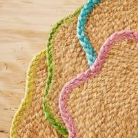 Vente en gros de sets de table en fleurs tissés à la main en matériaux naturels, écologiques, OEM/ODM disponible, emballage en carton