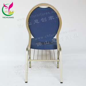 YC-ZL10-05 Blue Round Back Aluminum champagne <strong>Silver</strong> Hotel Banquet <strong>Chair</strong> - Product Image 4