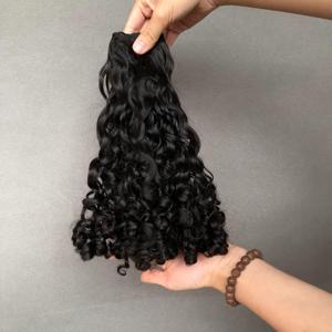 Venta caliente Super doble dibujado euroasiático Curl Raw Virgin Indian Hair Bundles Color natural - Product Image 3