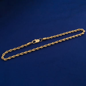 17インチのロープチェーンネックレス、幅1.2mm、14金無垢イエローゴールド、中国メーカーからの卸売、在庫あり - Product Image 1