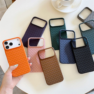 Funda Magnética con Patrón Tejido para Teléfono Móvil, de TPU Suave, Color Naranja, para <span class=keywords><strong>iPhone</strong></span> 17, Fundas para <span class=keywords><strong>iPhone</strong></span> 17 Pro - Product Image 6