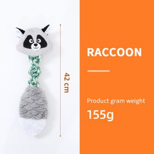 Set di giocattoli di peluche a forma di animale durevole con batuffoli di cotone per il rilievo della dentizione del cucciolo e l'addestramento interattivo del rimorchiatore della masticazione - Product Image 3