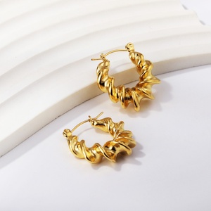 Pendientes de Aro Grandes de Moda para Mujer Africana, Hipoalergénicos, Chapados en Oro de 18K, Precios Económicos, Pendientes Gruesos - Product Image 2