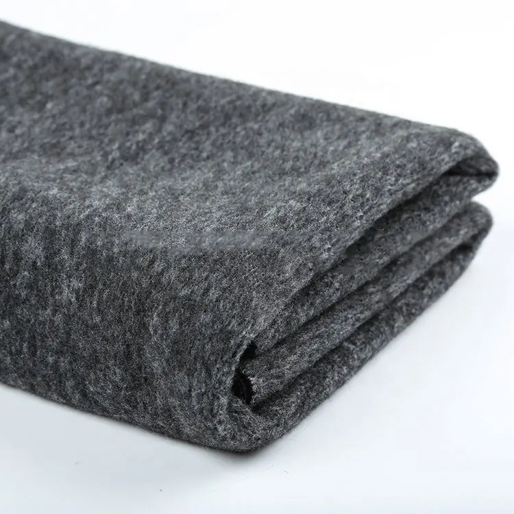 Personnalisé pronto moda brosse douce tricoté tissu 100% polyester polaire brossé tricot tweed tissu pour vêtements